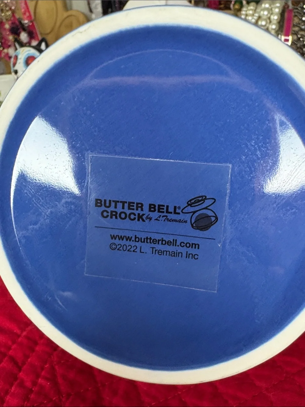 Butter Bell glazed blue